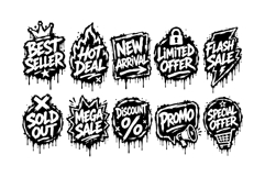 Urban Spray Promo Sticker Pack Messy Badge Promo Graffiti Product Image 2