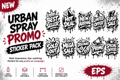 Urban Spray Promo Sticker Pack Messy Badge Promo Graffiti Product Image 1