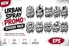 Urban Spray Promo Sticker Messy Badge Promo Graffiti Product Image 1