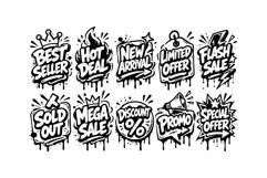 Urban Spray Promo Sticker Messy Badge Promo Graffiti Product Image 2