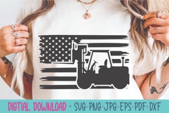Us Flag Forklift SVG - Forklift SVG Product Image 1