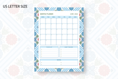 Folk Flower Monthly Planner Template for June 2026 Product Image 3