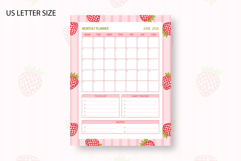 Strawberry Monthly Planner Template for June 2026 Product Image 3