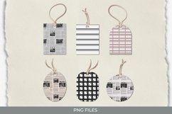 US Newspaper Patterned Shaped Tags Product Image 1