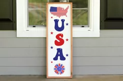 USA Porch Sign SVG, American Flag SVG,USA Pattern SVG Product Image 2
