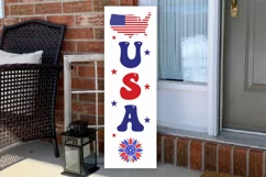USA Porch Sign SVG, American Flag SVG,USA Pattern SVG Product Image 3