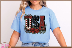 USA word art with beautiful red roses, 4th of July USA png Product Image 6