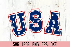 USA Varsity SVG - USA Flag SVG - Independence July 4th Product Image 3