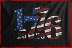 USA 1776 2026 Distressed Flag Typography Design Product Image 2