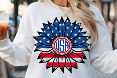 USA SVG, 4th July Sunflower SVG Product Image 1