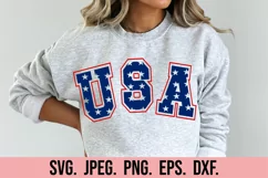 USA Varsity SVG - USA Flag SVG - Independence July 4th Product Image 2