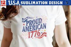 Patriotic sublimation | 4th of July | Proud American 1776 Product Image 1