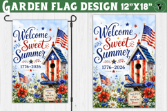 USA 250 Garden flag | Welcome sweet summer Yard Flag Product Image 1