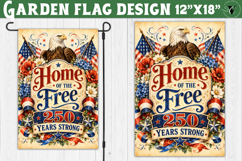 USA 250 Garden flag | Home of the free Yard Flag Product Image 1