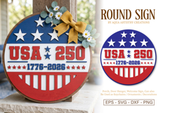 USA 250th Anniversary Welcome Sign SVG Template Product Image 1