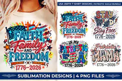 USA 250th Anniversary, Faith Family Freedom PNG, America 250th Birthday, 1776-2026 Patriotic Design, Semiquincentennial SVG, Faith Family Patriotic PNG, USA 250 Years Bundle, American Flag Sublimation, Christian Patriotic Eagle, 4th of July Faith Art
