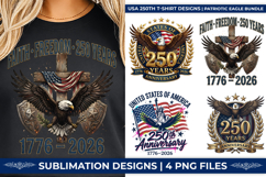 USA 250th Anniversary, Patriotic Eagle PNG, America 250th Birthday, 1776-2026 Eagle Shield, Semiquincentennial SVG, American Flag Eagle PNG, USA 250 Years Bundle, Patriotic Sublimation Design, Eagle T-Shirt Graphics, 4th of July Eagle Art