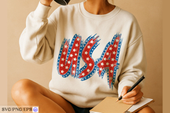 4th of July USA Hand-drawn PNG SVG T-shirt Design Product Image 3