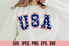 USA Varsity SVG - USA Flag SVG - Independence July 4th Product Image 1