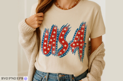 4th of July USA Hand-drawn PNG SVG T-shirt Design Product Image 4