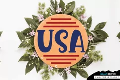 USA SVG, 4th Of July Round Sign SVG Design Product Image 3