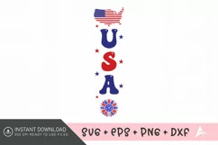USA Porch Sign SVG, American Flag SVG,USA Pattern SVG Product Image 1