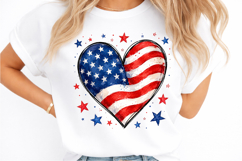 USA American Flag Heart PNG Product Image 2