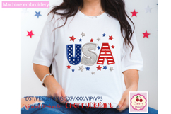 Patriotic USA Stars Applique Machine Embroidery Design Product Image 3