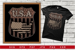 USA Brown Camouflage Badge with Distressed Product Image 1