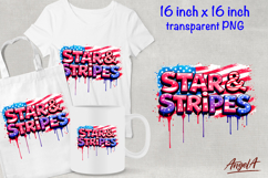 Patriotic quote Star and Stripes USA flag clipart PNG Product Image 1