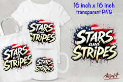 Patriotic quote Stars and Stripes USA flag clipart graffiti Product Image 1