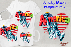 Statue of liberty clipart, America USA patriotic clipart PNG Product Image 1
