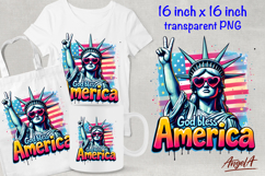 Patriotic quote God bless America, Independence Day clipart Product Image 1