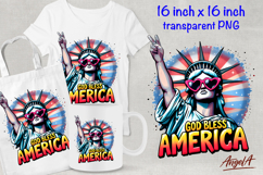 Patriotic quote God bless America, Independence Day clipart Product Image 1