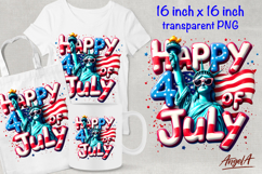 Patriotic quote HAppy 4th of July, Independence Day clipart Product Image 1