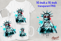 Statue of liberty clipart, American patriotic PNG, love sign Product Image 1
