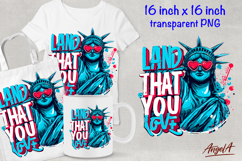 Statue of liberty clipart, patriotic quote Land that you Product Image 1