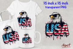 Patriotic USA Bald eagle clipart, Independence Day quote Product Image 1