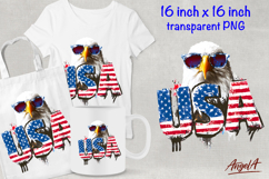 Patriotic USA Bald eagle clipart, Independence Day quote Product Image 1
