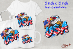 Patriotic Bald eagle clipart, USA quote 4th of July bird Product Image 1