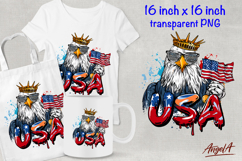 Bald eagle clipart, USA patriotic quote 4th of July graffiti Product Image 1