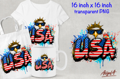 Bald eagle clipart PNG, USA patriotic quote 4th of July Product Image 1