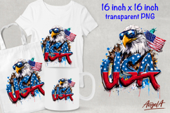 USA clipart, patriotic quote 4th of July, Bald eagle PNG Product Image 1