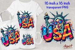 USA Statue of liberty clipart, patriotic quote 4th of July Product Image 1