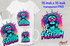 Statue of liberty clipart, Freedom patriotic quote graffiti Product Image 1
