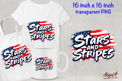 Patriotic quote Stars and Stripes USA flag clipart graffiti Product Image 1