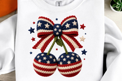 USA Crochet Cherry Bow Png Product Image 1