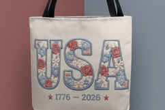 USA floral faux embroidery 1776-2026, America 250 year Product Image 4