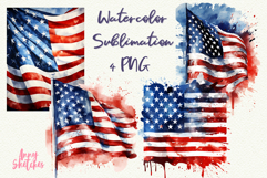 USA Flag Clipart PNG 4th of July PNG Patriotic Sublimation Product Image 1