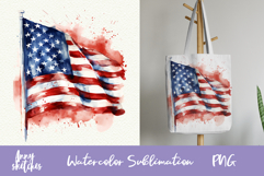 USA Flag Clipart PNG 4th of July PNG Patriotic Sublimation Product Image 6